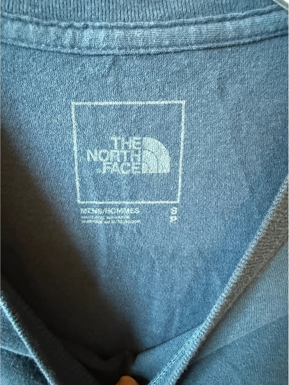 The North Face Men’s Box Logo T-Shirt Small Navy Blue Front & Back Print